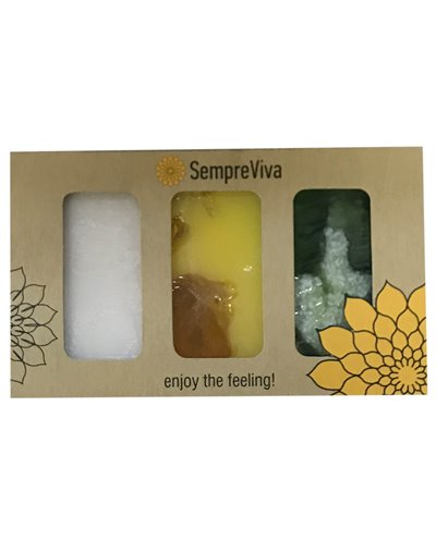 SempreViva Soap Kit Olive - Donkey Milk - Chamonile & Honey 3 Τεμάχια