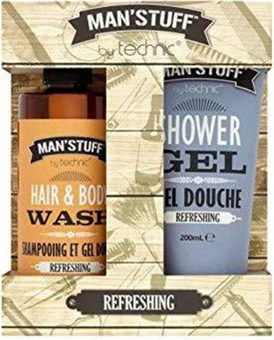 Man's Stuff Set Refreshing Mens Hair and Body Wash Bath